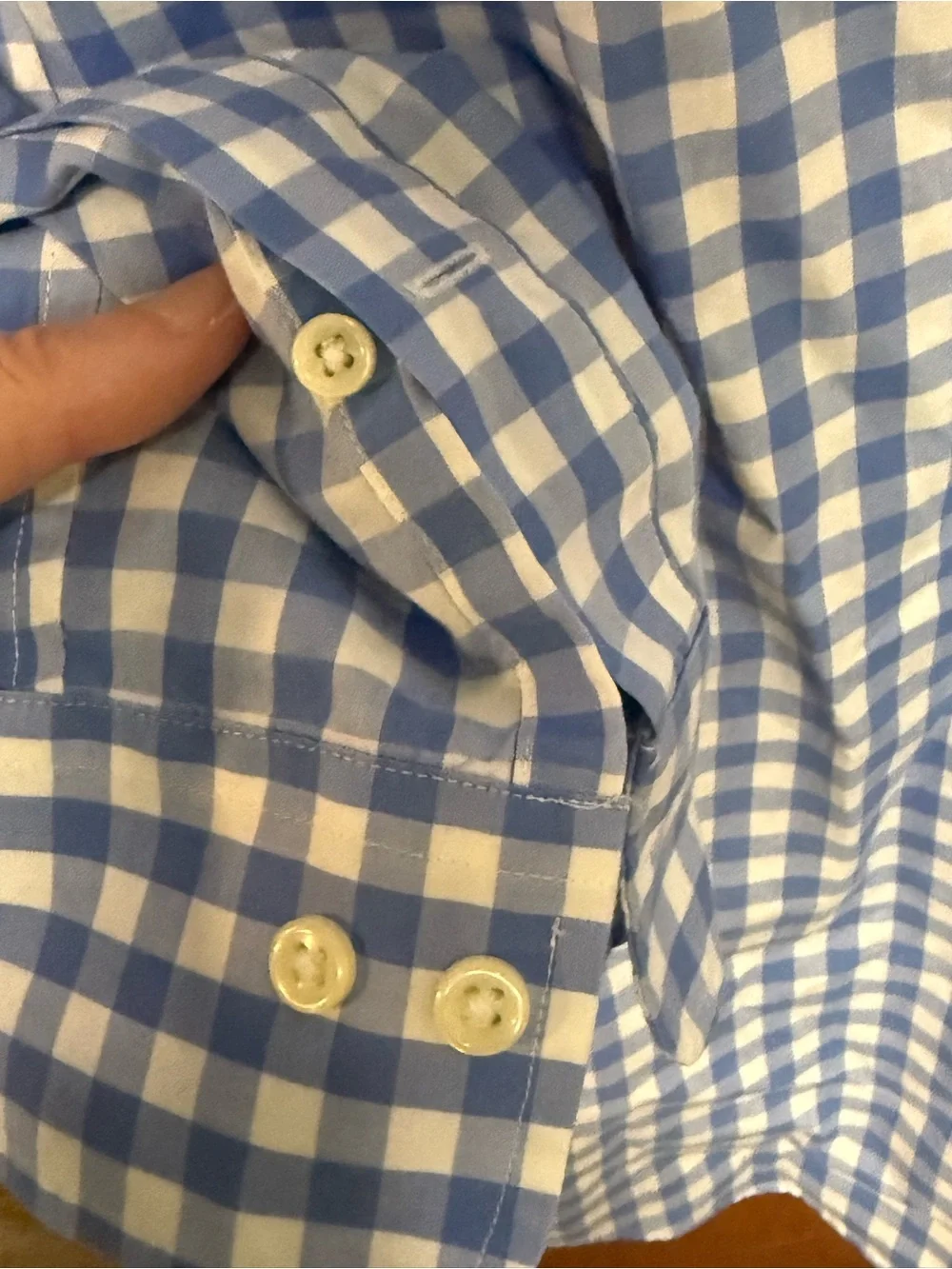 Polo Ralph Lauren Men’s Blue Gingham Check Shirt M Non-Iron